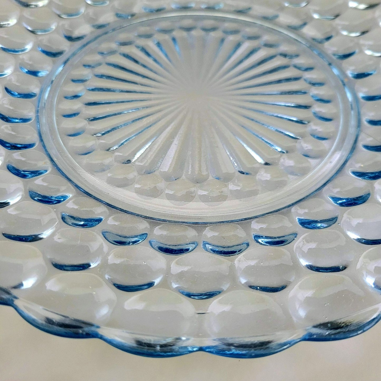 Anchor Hocking Bubble Blue Dinner Plate Set of 2, c.1942-48 USA