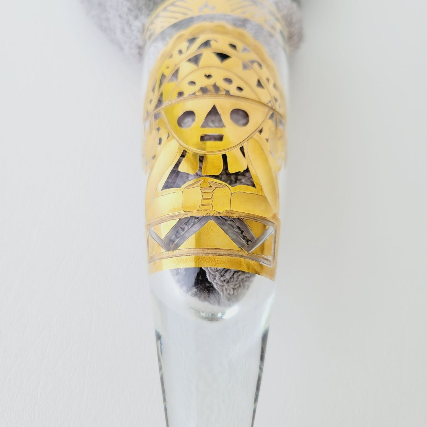Artesania Tabuisa 14k Gold Encrusted Inca Sun God Champagne Flute Set of 2