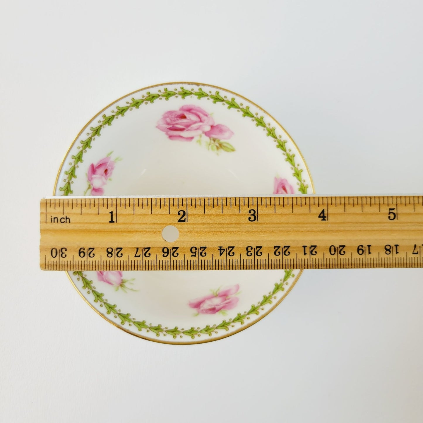 Aynsley Pink Rose Teacup & Saucer, Imported by Ovington Bros New York, c.1910-20, Made in England