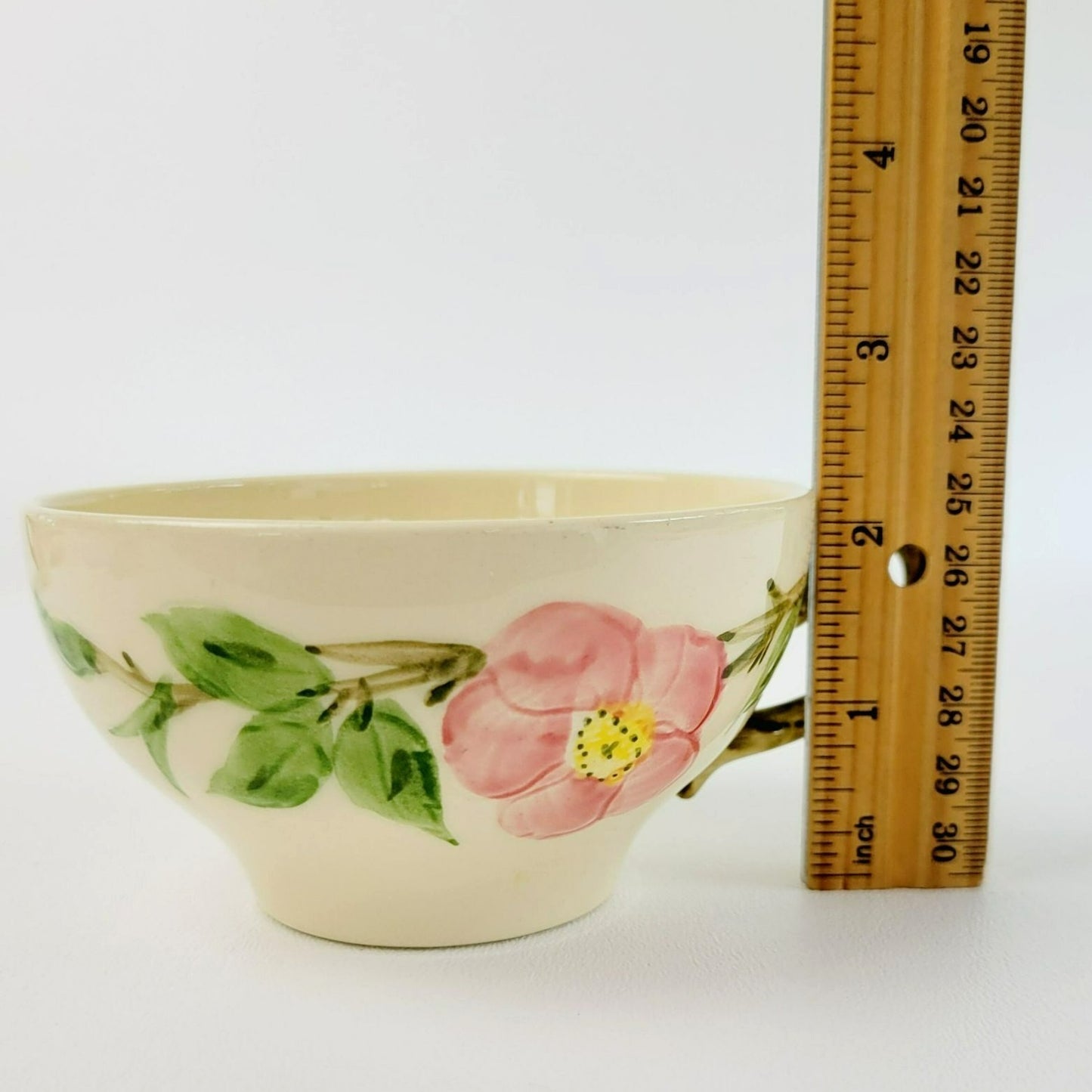 Franciscan Desert Rose Cup & Saucer, 2 Sets, Hand Painted & Embossed Pink Floral, c.1940-47 USA