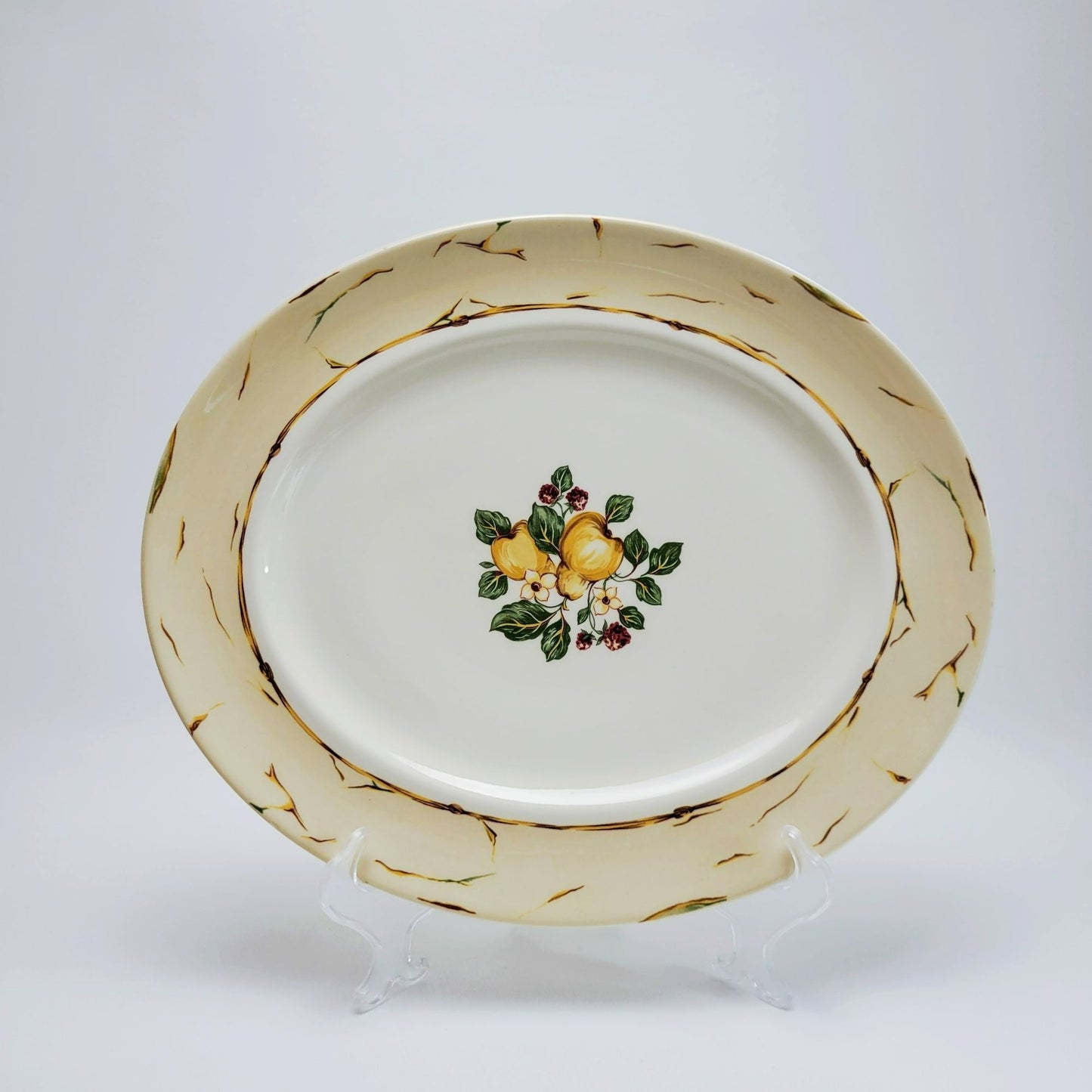 Wedgwood Amway Pears & Berries 14" Oval Serving Platter, c.1998 England