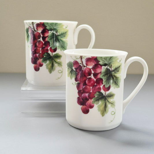 Royal Doulton "Vintage Grape" Coffee Mug, Set of 2, c.1990s England