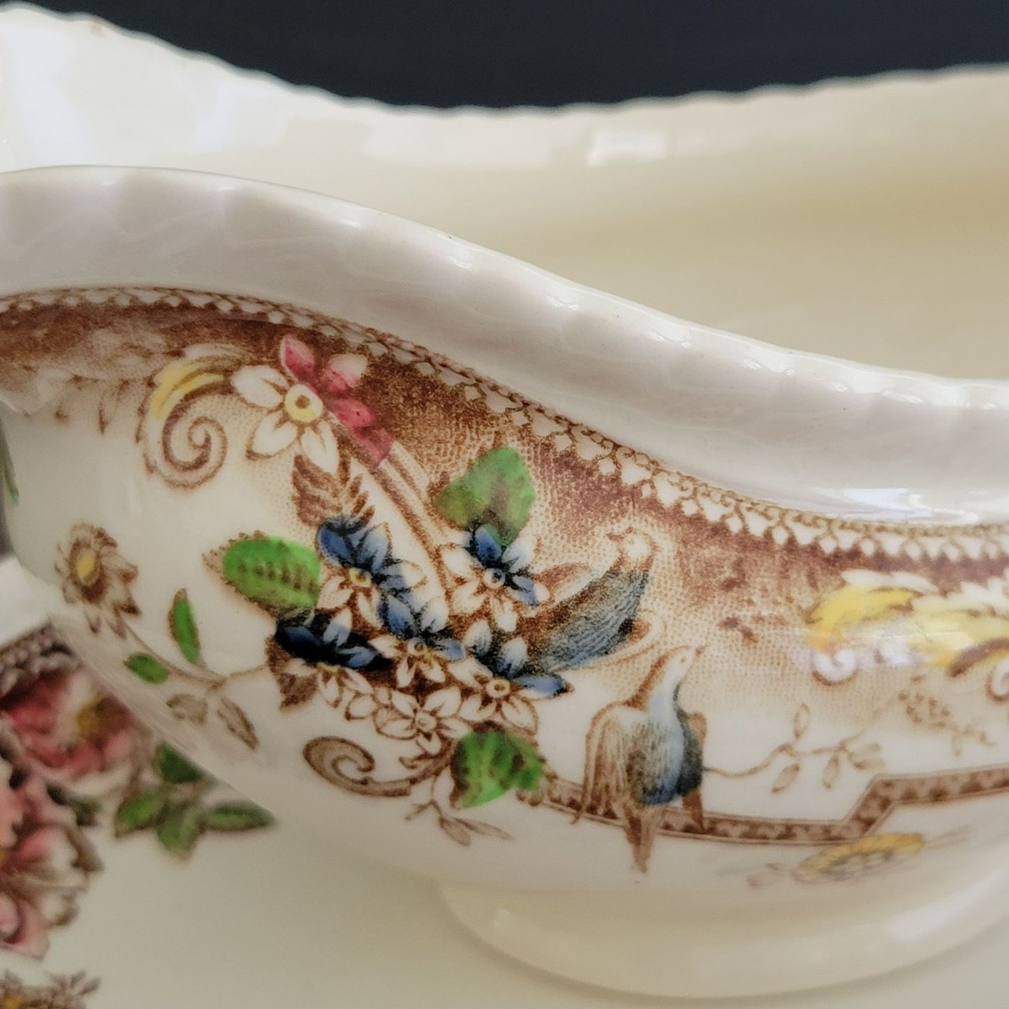 Johnson Bros Devonshire Brown Gravy Boat & Underplate