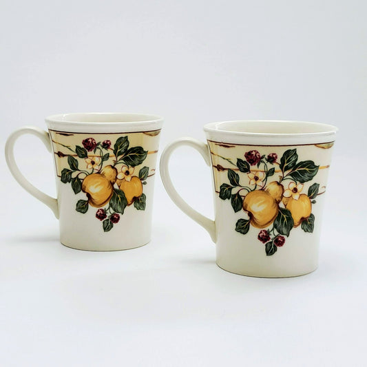 Wedgwood Pears & Berries Coffee Mug Set of 2, c.1998 England