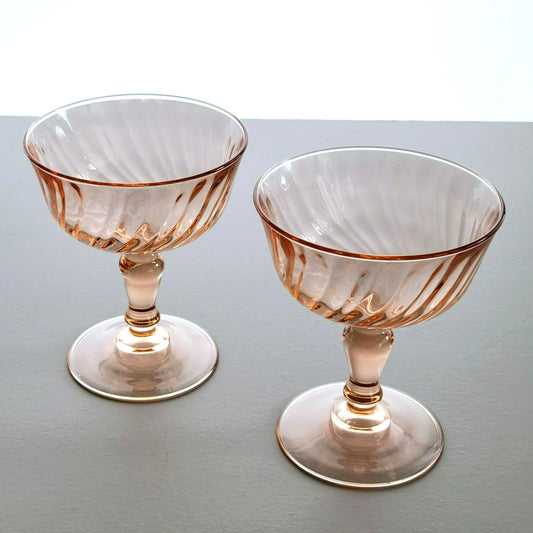 Cristal D'Arques "Rosaline Pink" Champagne Glass, Set of 2, Made in France