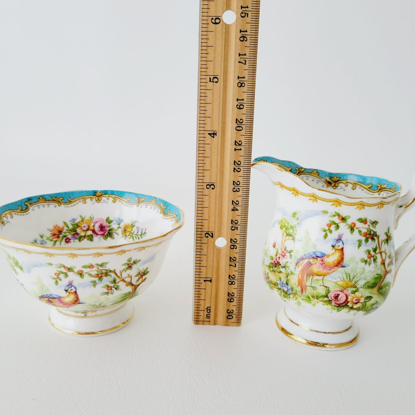 Royal Albert Chelsea Bird Demitasse Creamer, Sugar Bowl & Tray Set