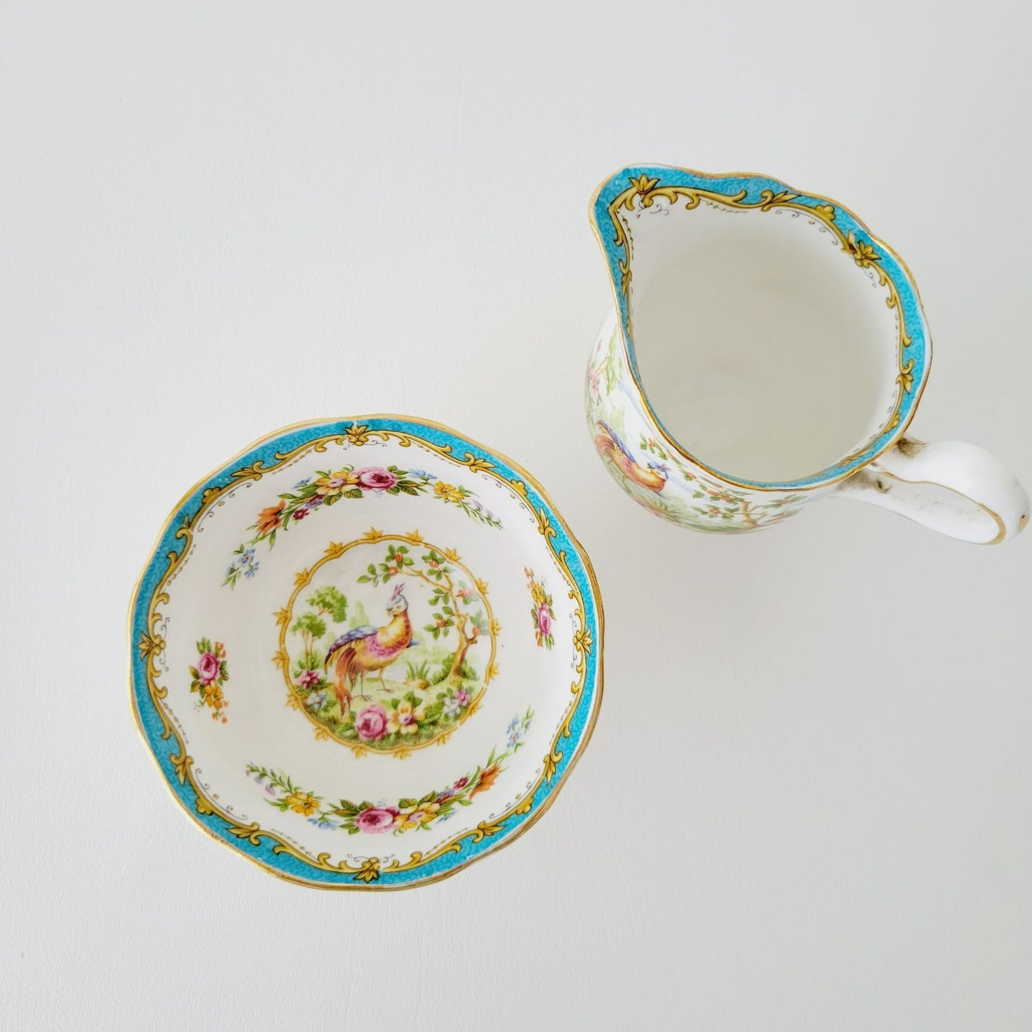 Royal Albert Chelsea Bird Demitasse Creamer, Sugar Bowl & Tray Set
