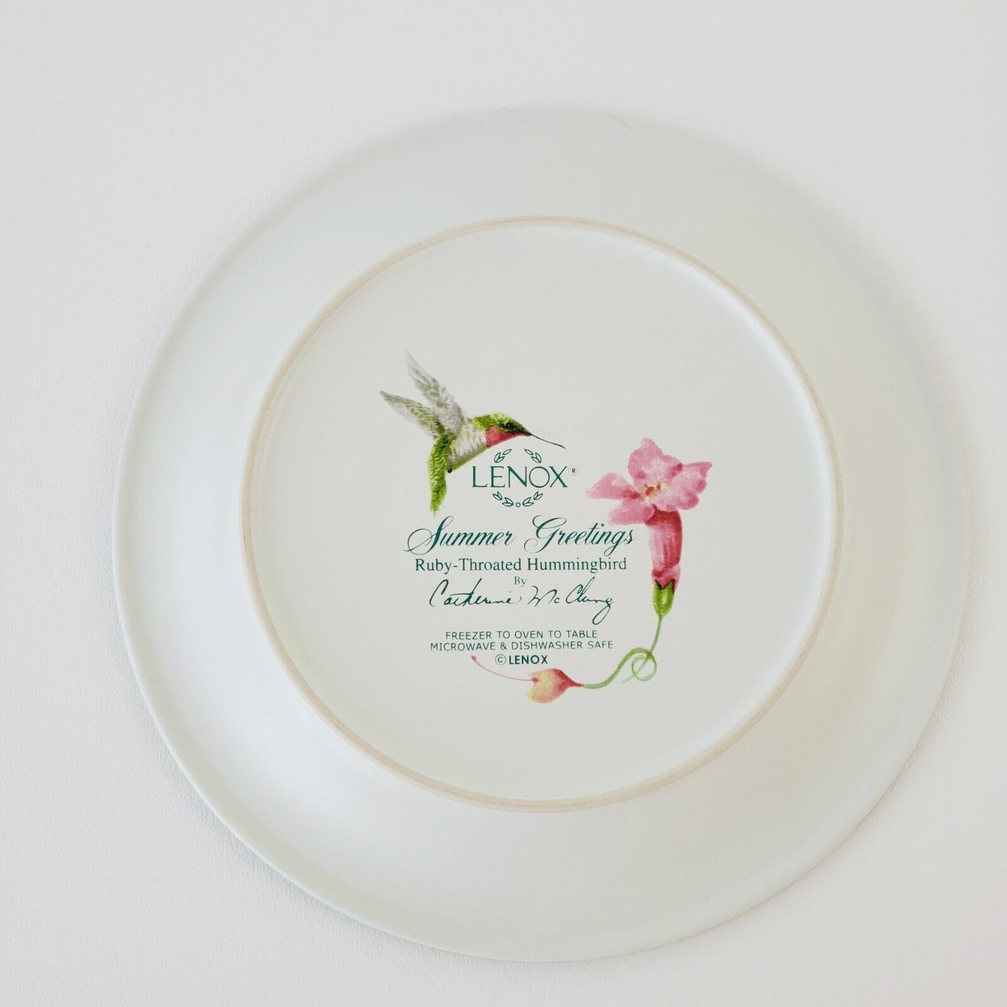 Lenox Summer Greetings Salad Plate Ruby Throated Hummingbird