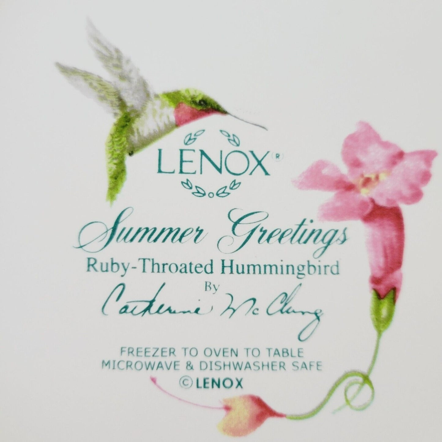 Lenox Summer Greetings Salad Plate Ruby Throated Hummingbird
