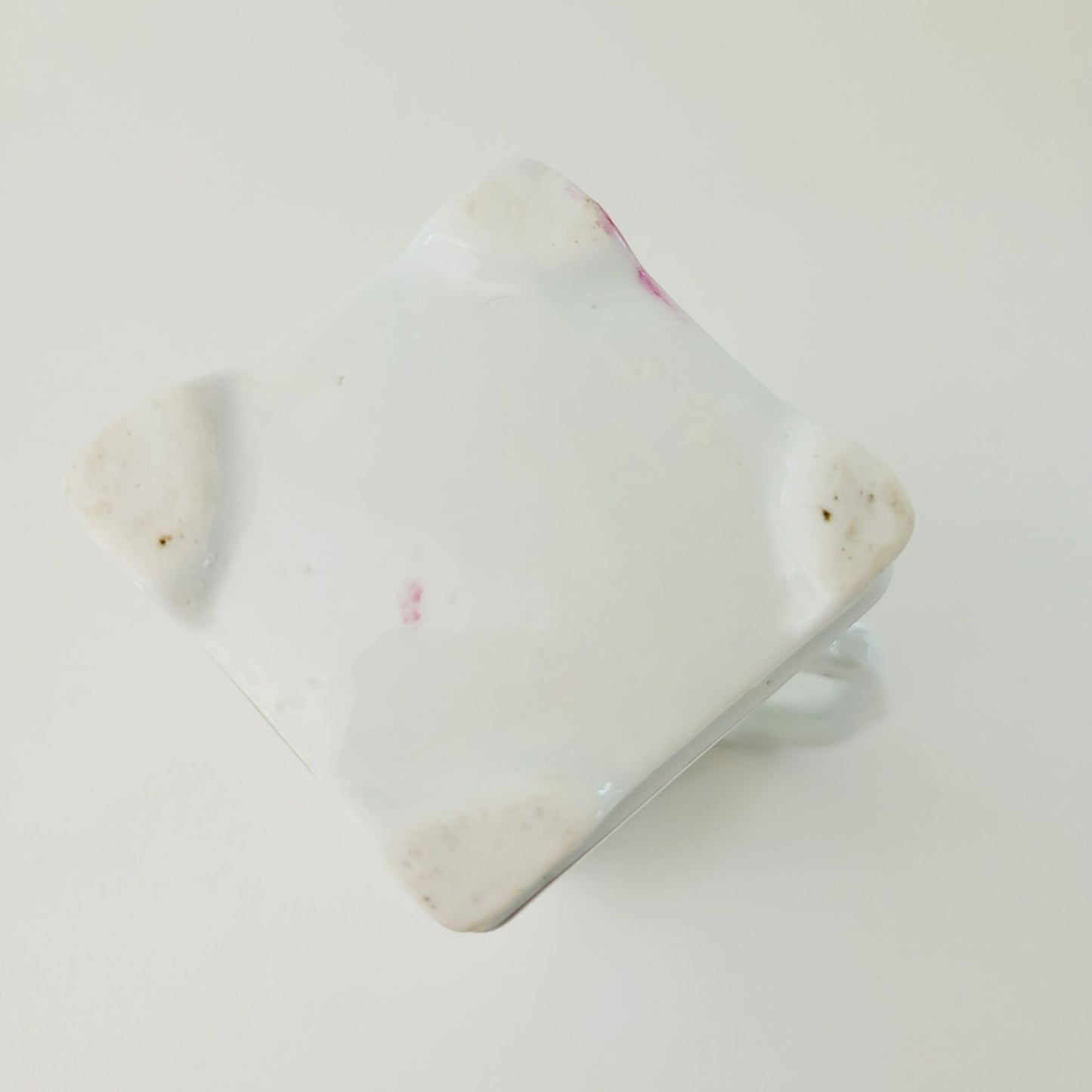 Hand-Painted Small Square Floral Porcelain Pitcher