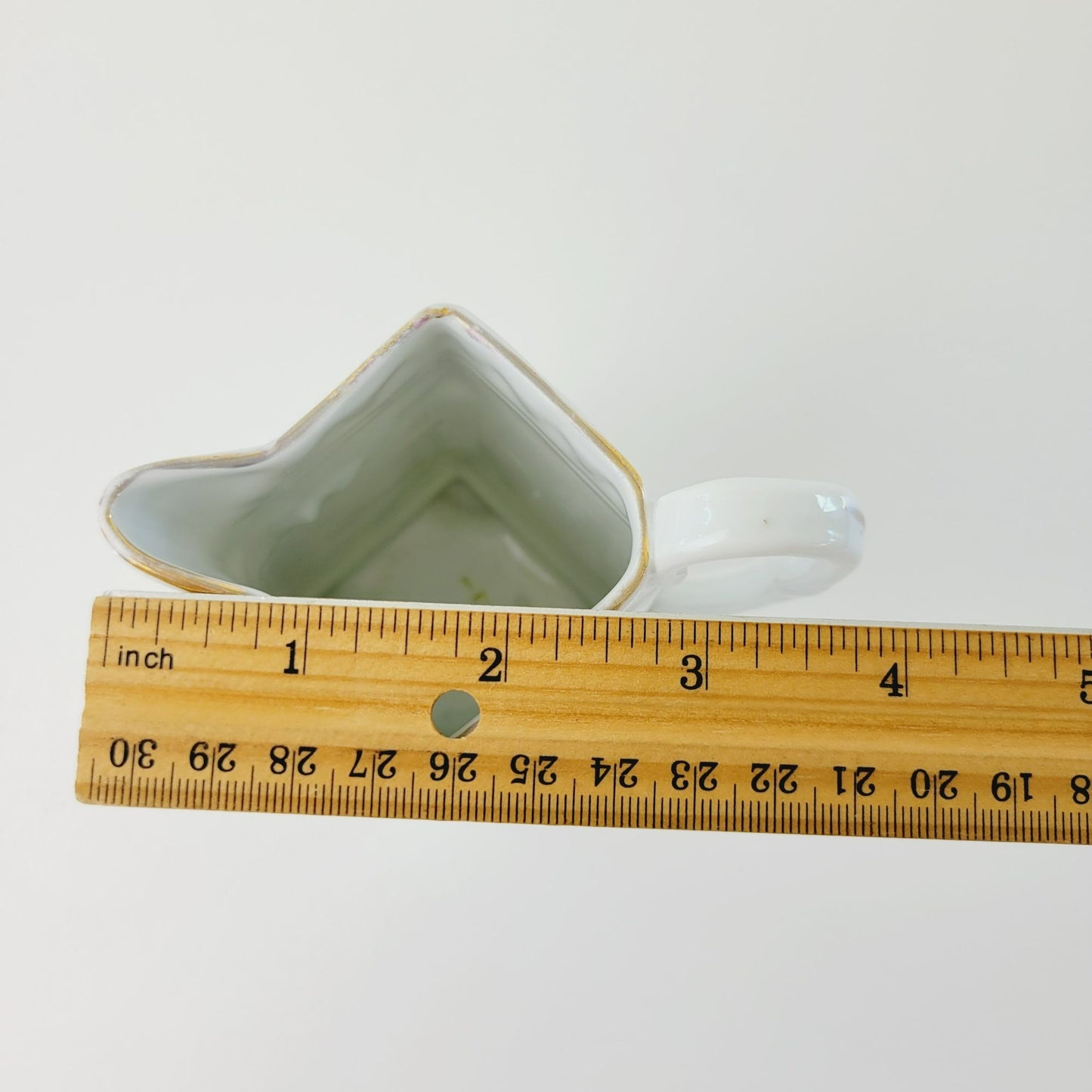 Hand-Painted Small Square Floral Porcelain Pitcher