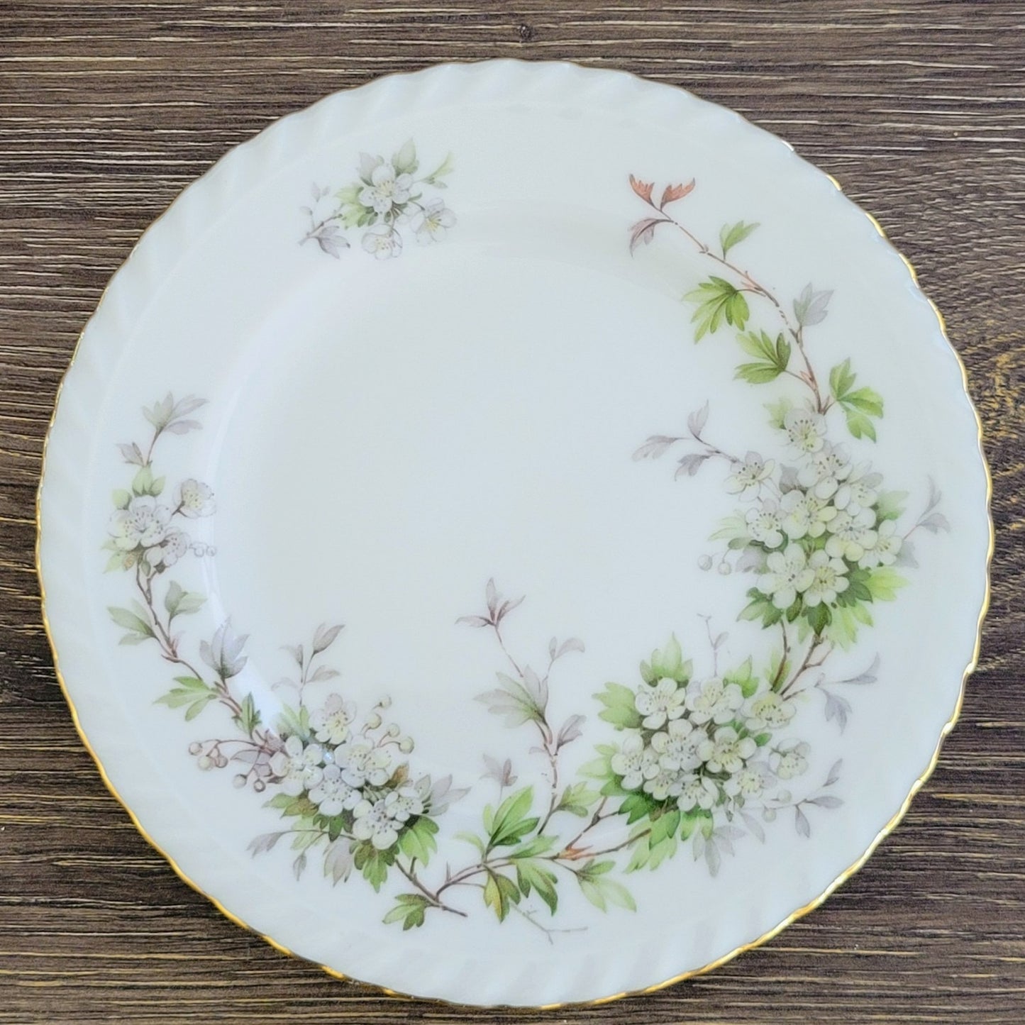 Franconia K&A Krautheim Hawthorn Bread Plate SET of 2, Gadroon Border, c.1964-75 Germany
