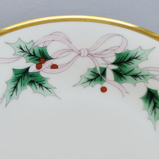Mikasa Ribbon Holly Salad Plate, Japan Made