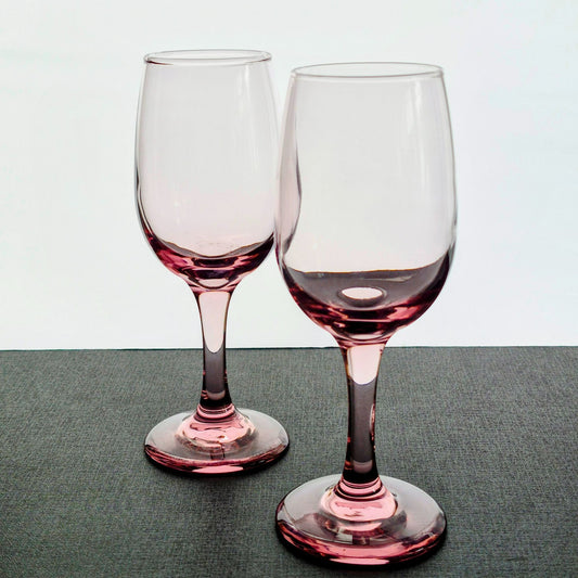 Libbey Glass "Premier Plum" Wine Glass, Set of 2, c.1997-98 USA