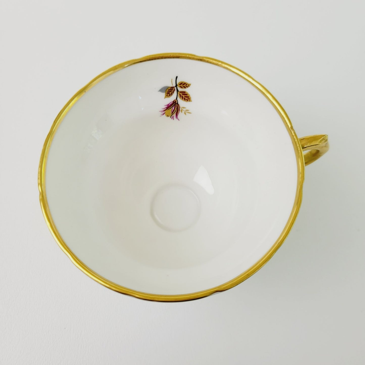 Rosina Heavy Gold Floral Rose Teacup & Saucer, c.1960 England
