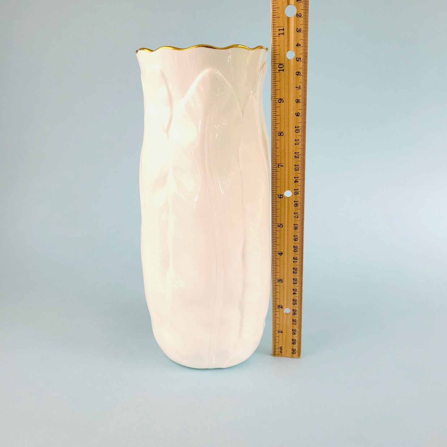 Royal Worcester Fern Leaf Vase, Bone China Made in England, c.1986