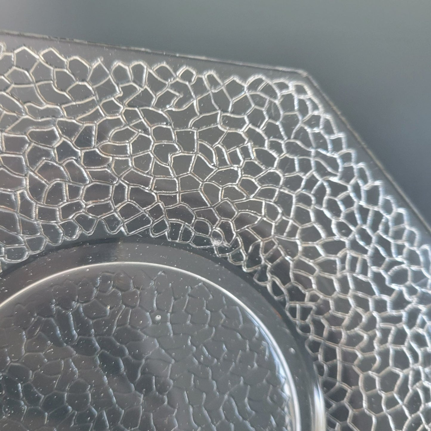 Smith Glass Clear Crackle Glass Octagon Salad Plate, Set of 2