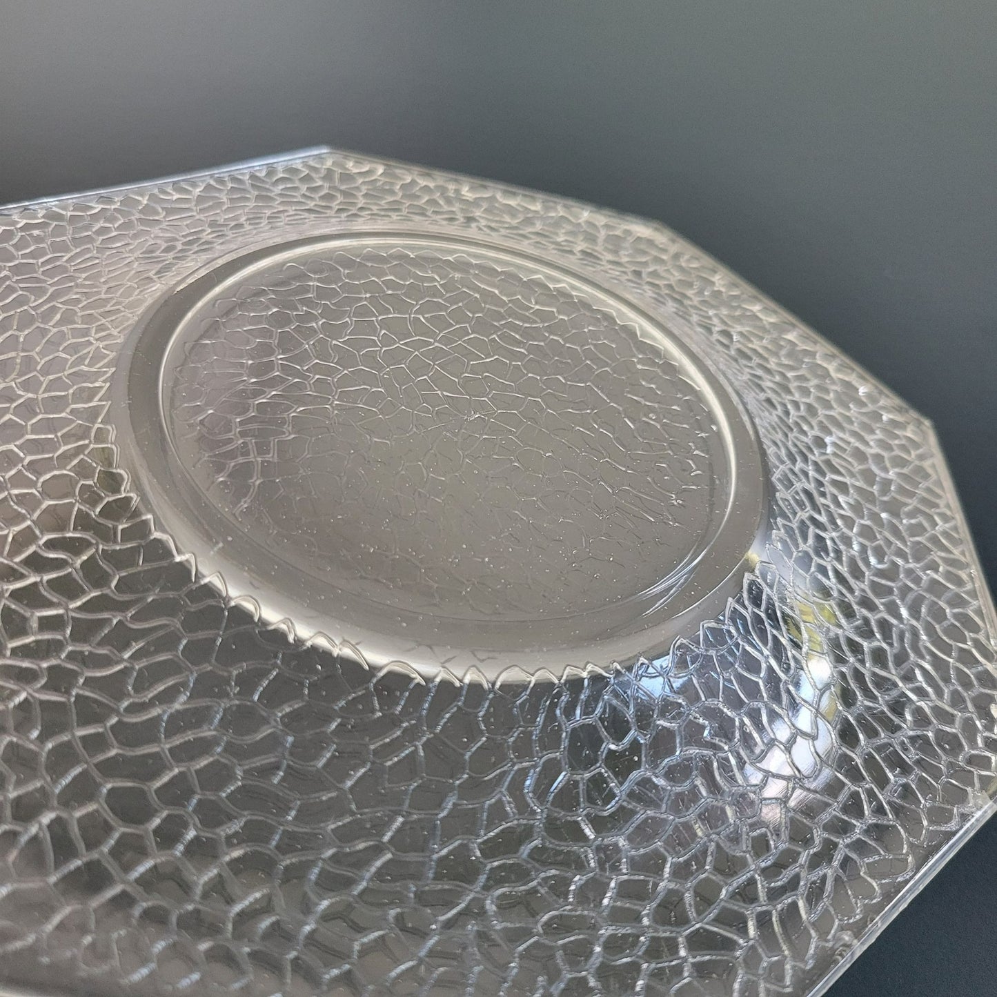 Smith Glass Clear Crackle Glass Octagon Salad Plate, Set of 2