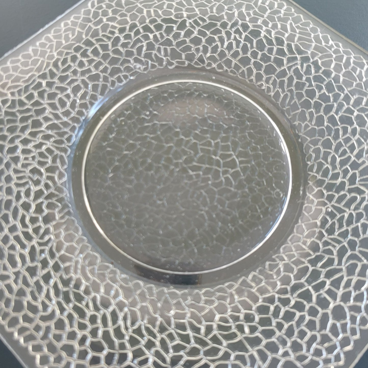 Smith Glass Clear Crackle Glass Octagon Salad Plate, Set of 2