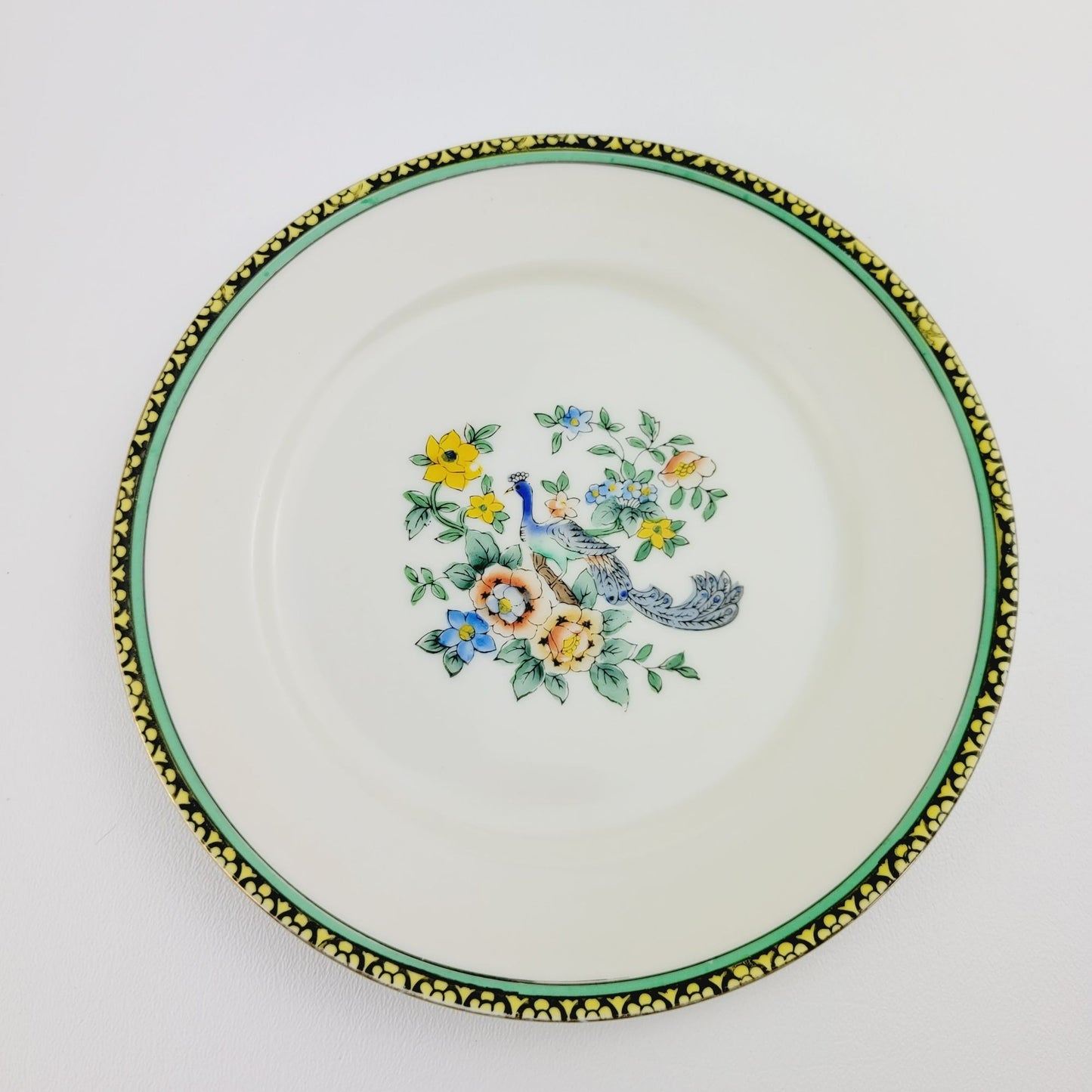 Vintage Noritake Peacock & Floral Salad Plate