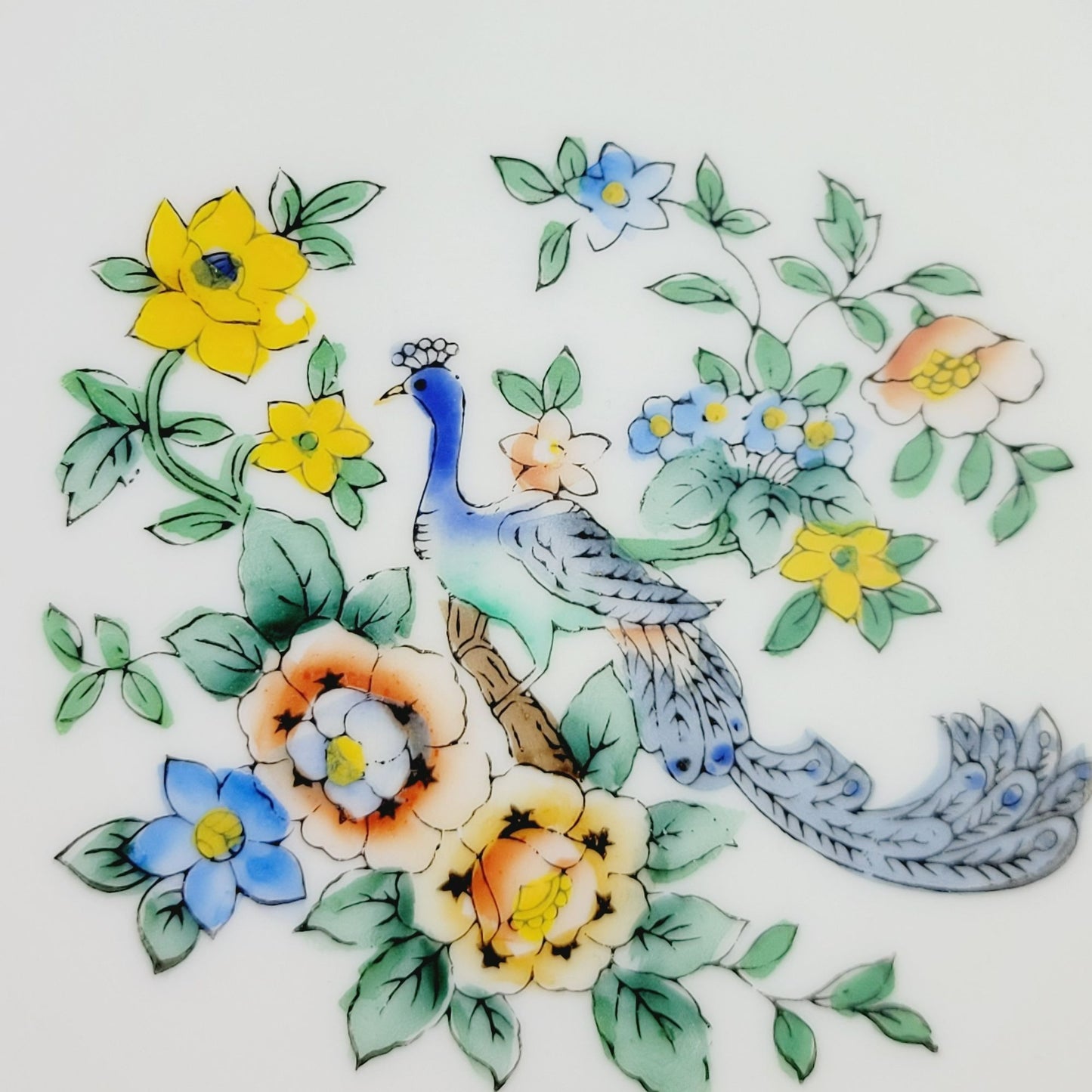 Vintage Noritake Peacock & Floral Salad Plate