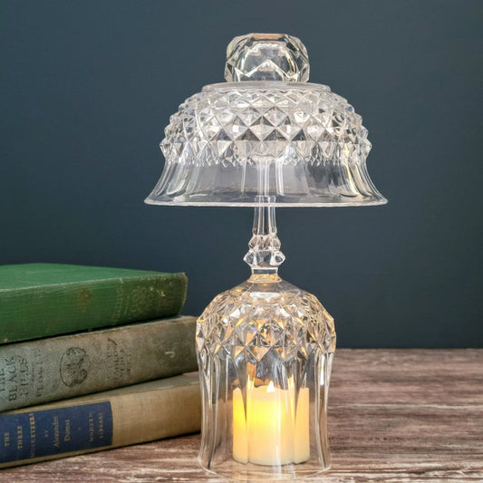 Cozy Bedside Lighting, Handcrafted & Upcycled Glass & Crystal Fairy Lamp