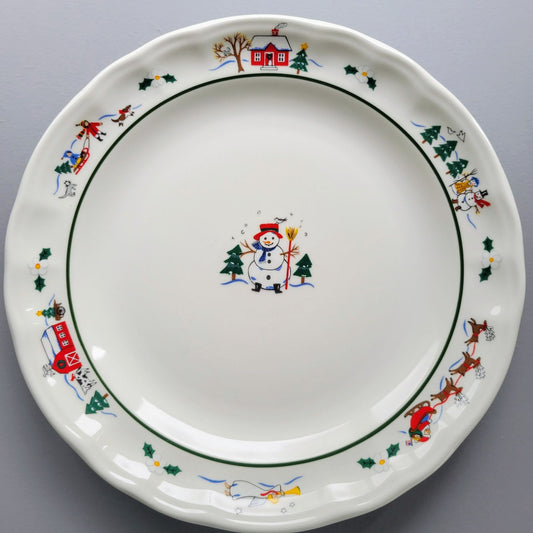 Pfaltzgraff Snow Village Dinner Plate, Set of 2, c.1990s