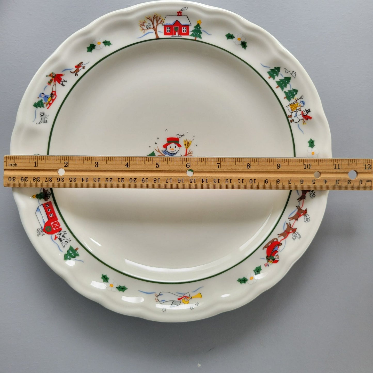 Pfaltzgraff Snow Village Dinner Plate, Set of 2, c.1990s