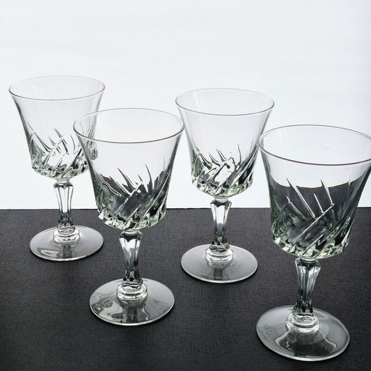 Cristal D'Arques "Flammes" Crystal Wine Glass, Set of 4, France