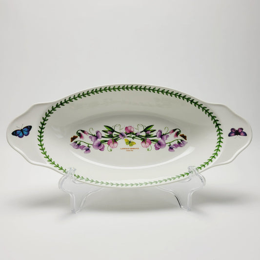 Portmeirion Botanic Garden Sweet Pea Handled Oval Baker 15"