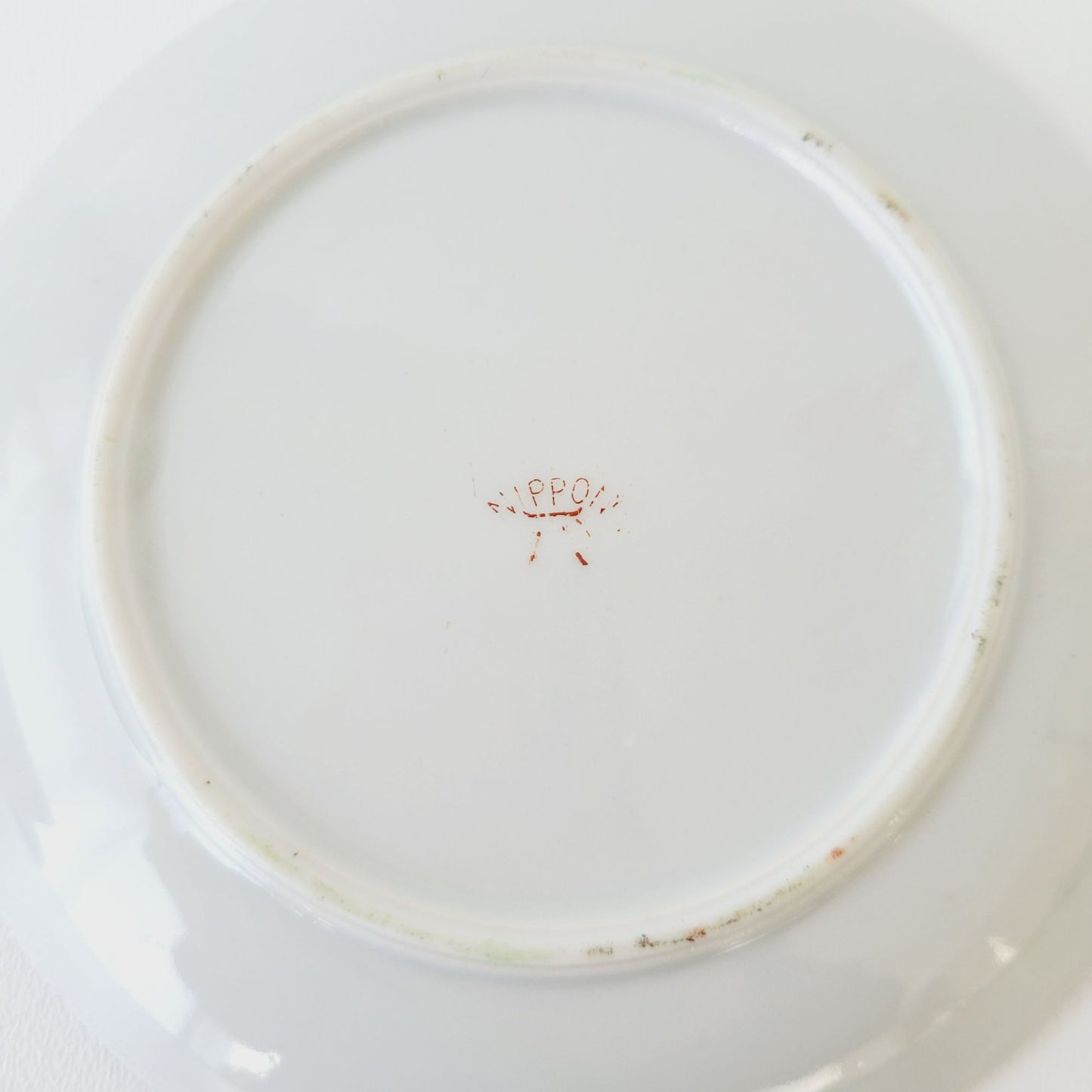 Nippon Kutani Landscape Teacup & Saucers, Hand Painted Japanese Mountain Lake Scene