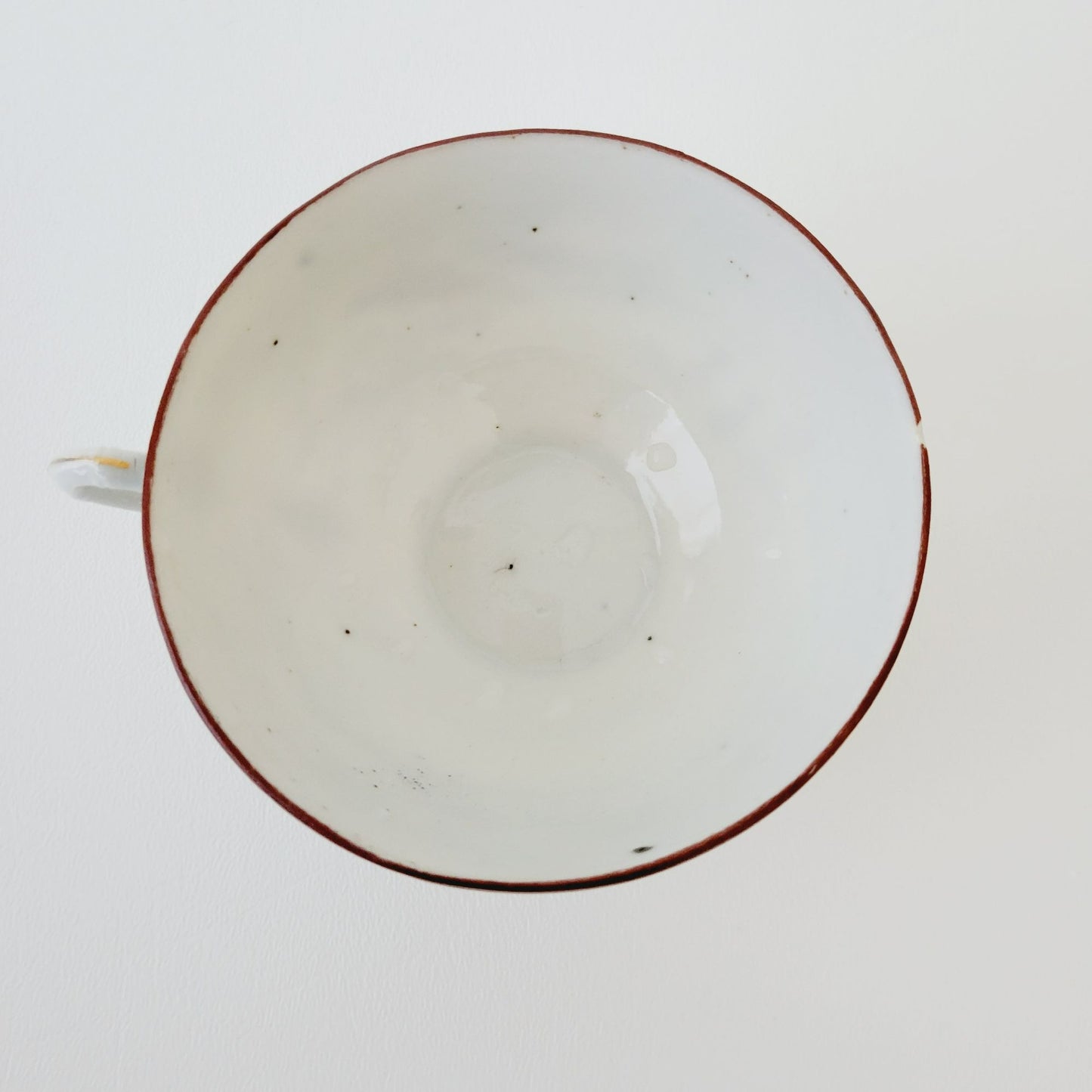 Nippon Kutani Landscape Teacup & Saucers, Hand Painted Japanese Mountain Lake Scene