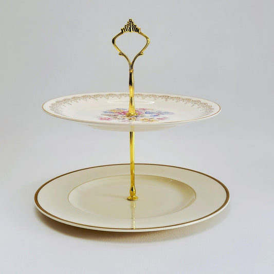 Vintage Floral Tiered Dessert Stand
