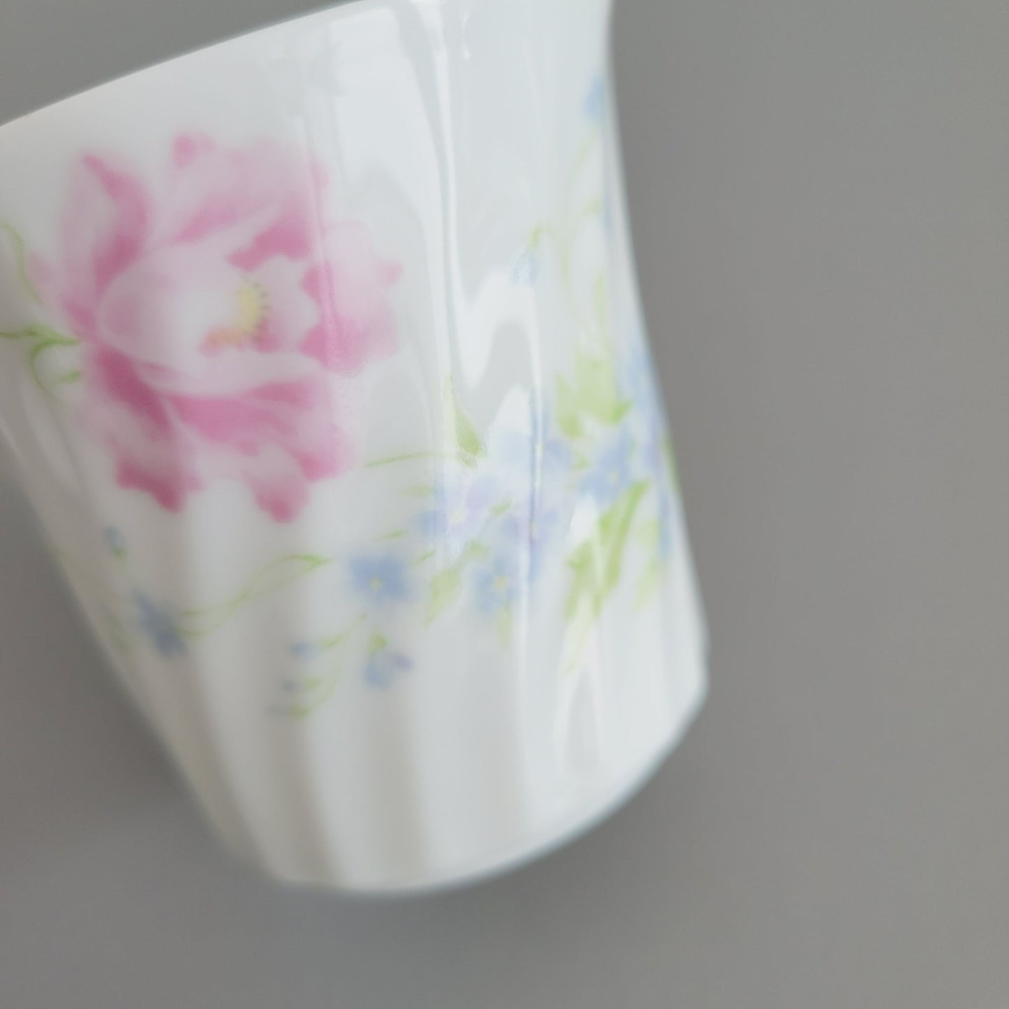 Vintage Shabby Chic Floral Swirl Teacup & Saucer, 2 Sets, Pastel Pink, Blue, Yellow Floral by Maple
