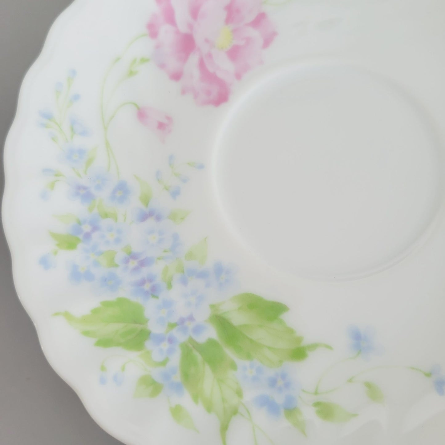 Vintage Shabby Chic Floral Swirl Teacup & Saucer, 2 Sets, Pastel Pink, Blue, Yellow Floral by Maple