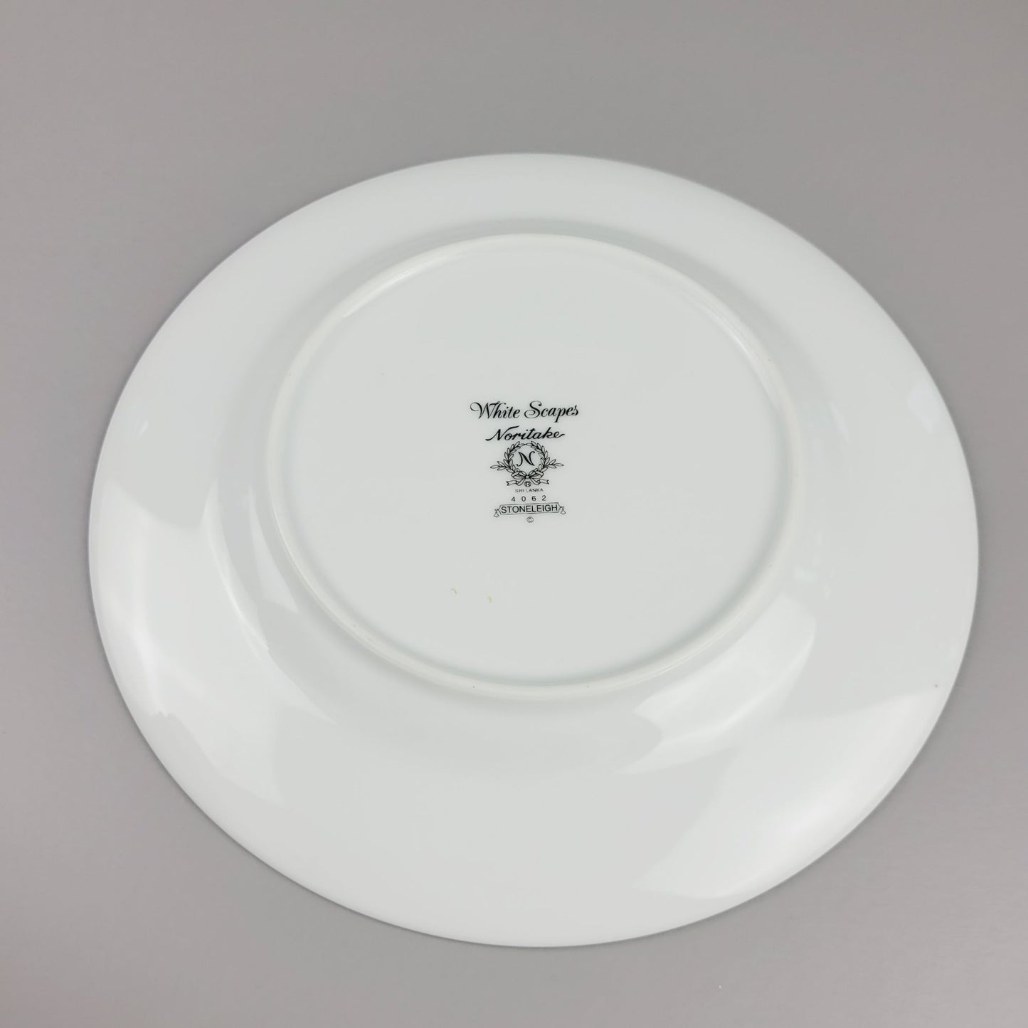Noritake Stoneleigh Salad Plate, Embossed Scroll Band & Platinum Rings