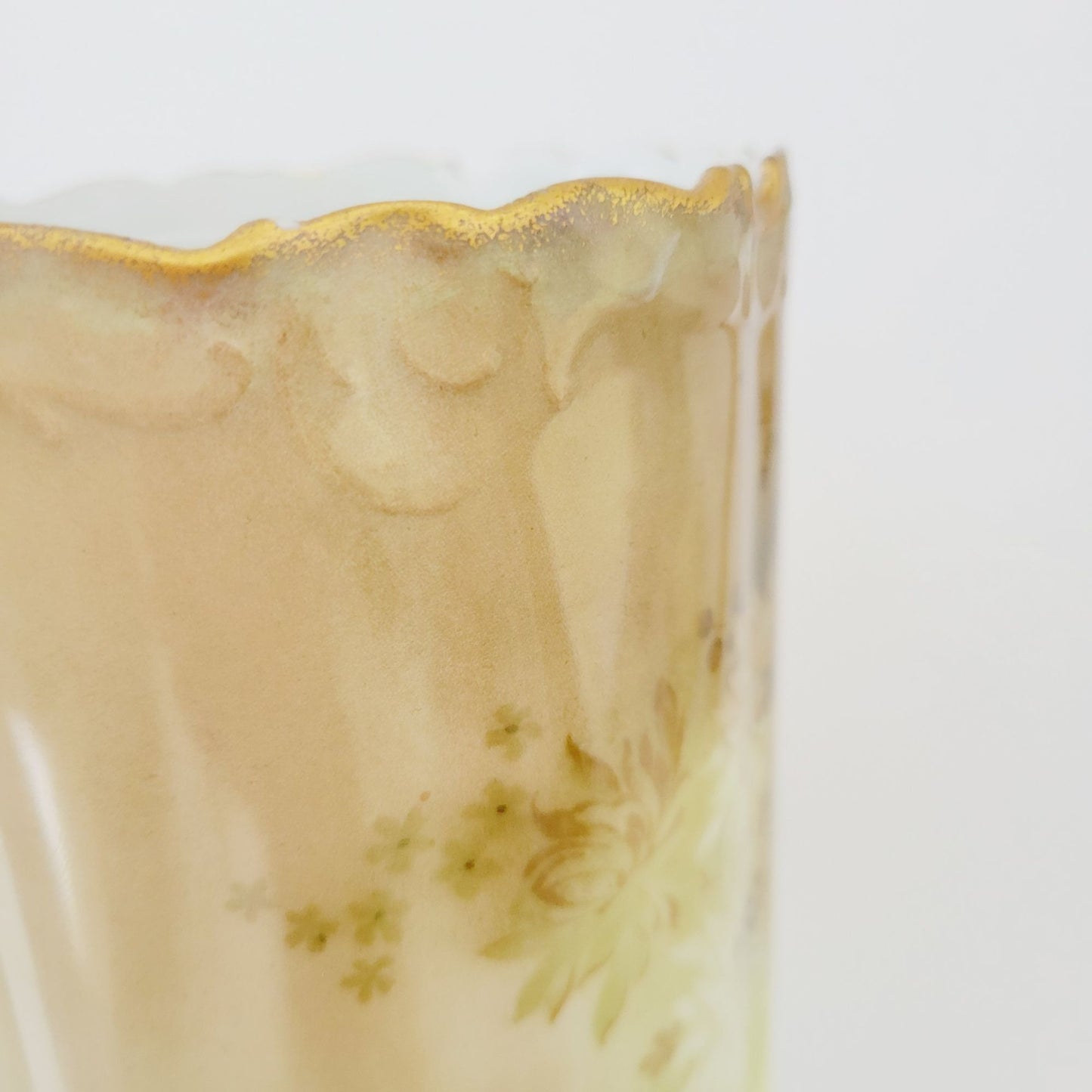 Antique Rosenthal Monbijou Brown & Green Floral Biscuit Cracker Jar c.1891-1906 Bavaria Germany