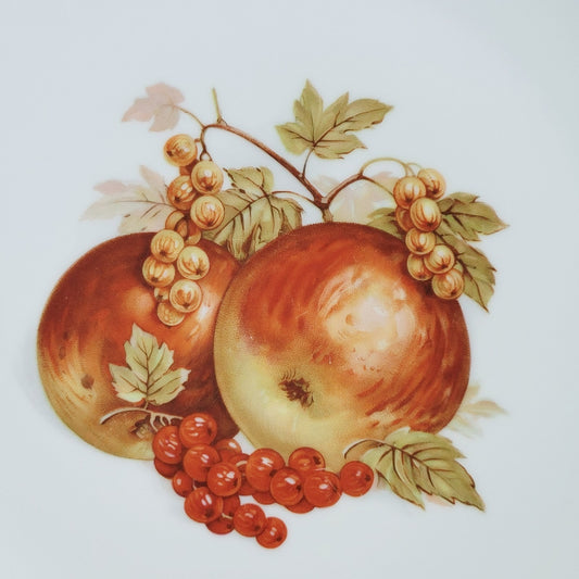 PM Jaeger & Co. Harvest Dinner Plate, Red Apple & Berry, c.1950-60 Bavaria Germany