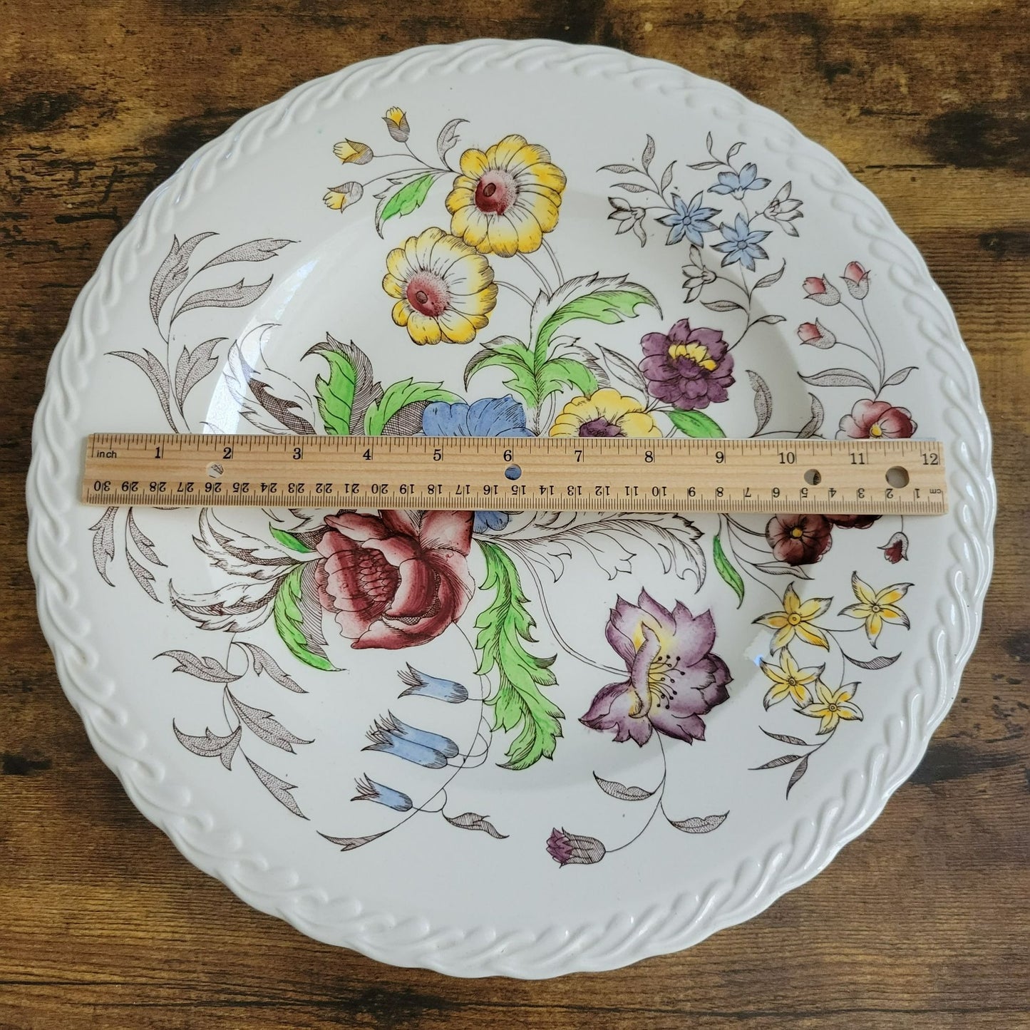 Vernon Kilns May Flower 14" Round Platter c.1940-1953 USA