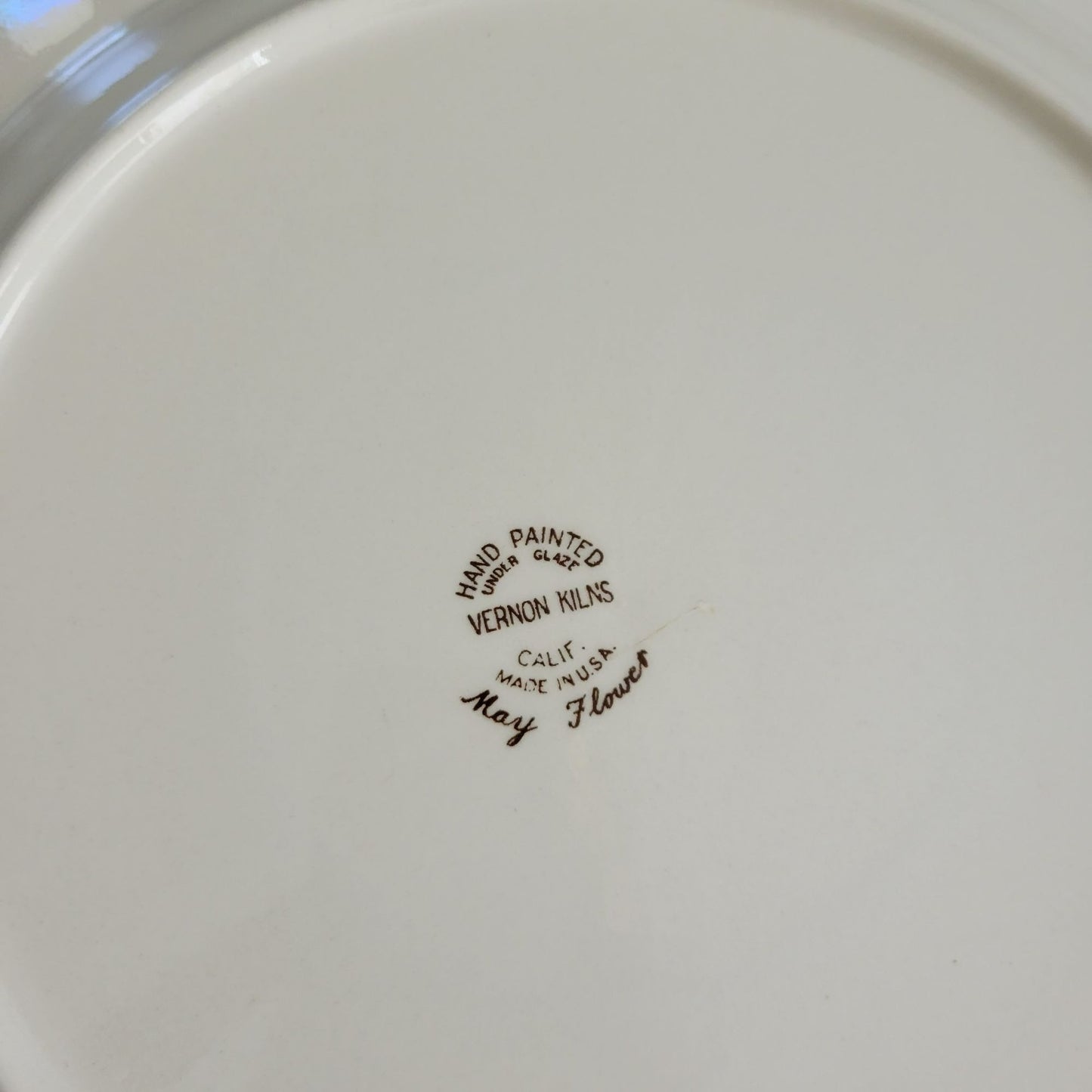 Vernon Kilns May Flower 14" Round Platter c.1940-1953 USA