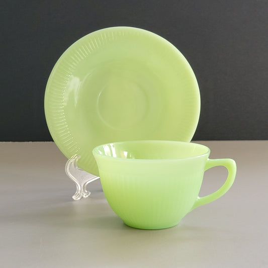 Fire King Jadeite Cup & Saucer, c.1948-50 USA