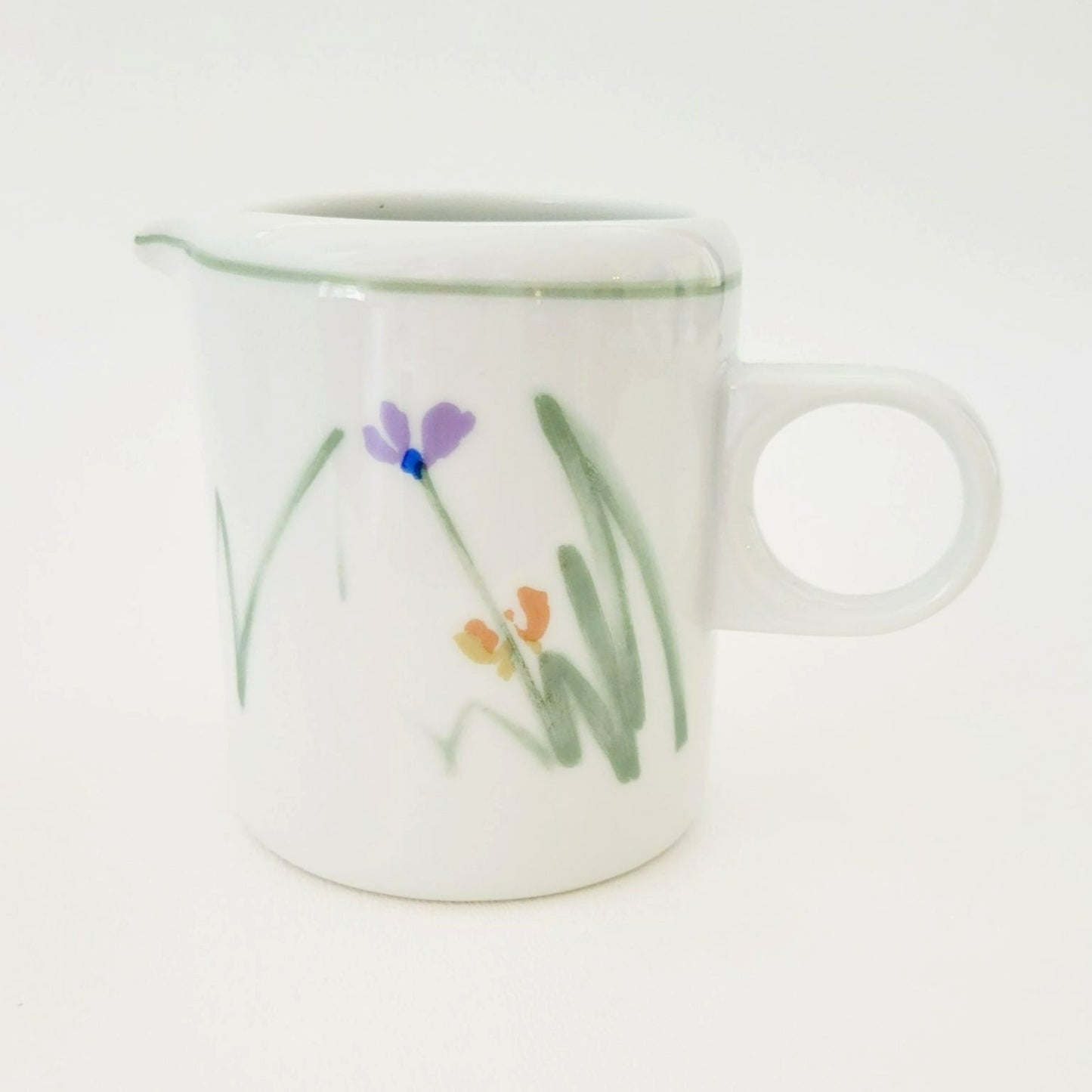 Mikasa Metro Sketch Book Creamer & Sugar Bowl, Long Stem Wild Flowers, c.1980s Japan