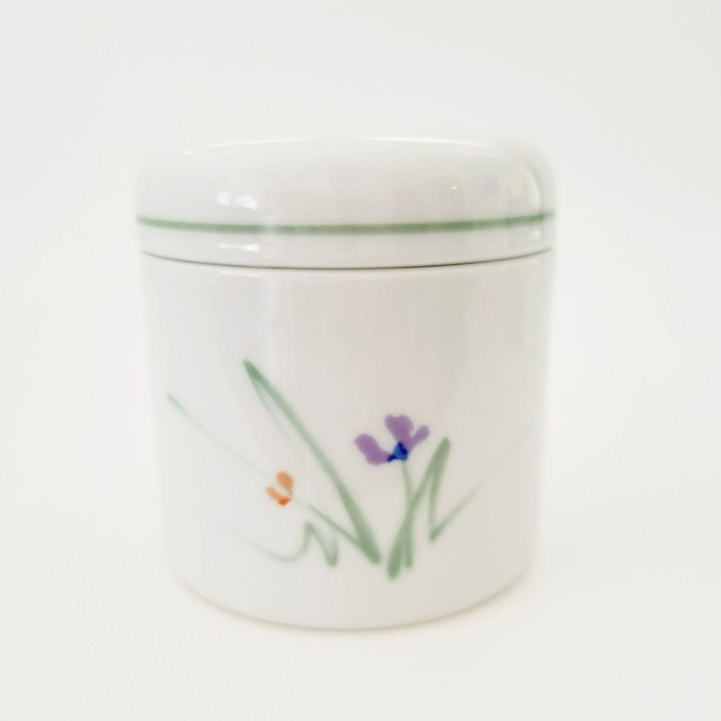 Mikasa Metro Sketch Book Creamer & Sugar Bowl, Long Stem Wild Flowers, c.1980s Japan
