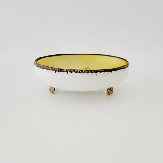 Antique Nippon Hand Painted Cottage on Lake Footed Bowl, c.1911-1921, Japanese Pottery Art