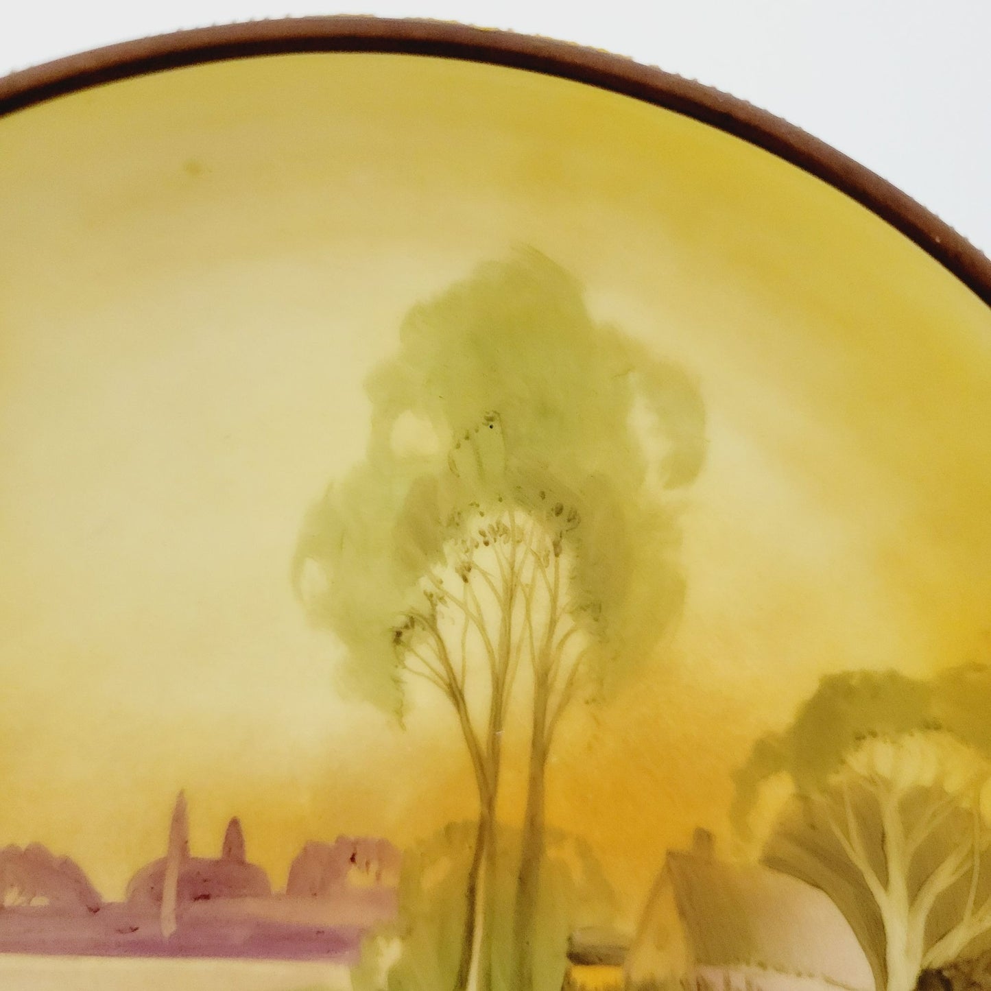 Antique Nippon Hand Painted Cottage on Lake Footed Bowl, c.1911-1921, Japanese Pottery Art