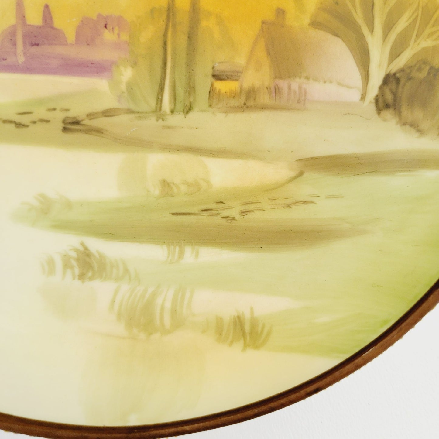 Antique Nippon Hand Painted Cottage on Lake Footed Bowl, c.1911-1921, Japanese Pottery Art