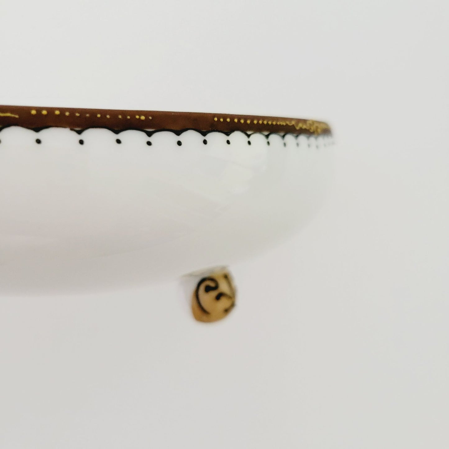 Antique Nippon Hand Painted Cottage on Lake Footed Bowl, c.1911-1921, Japanese Pottery Art