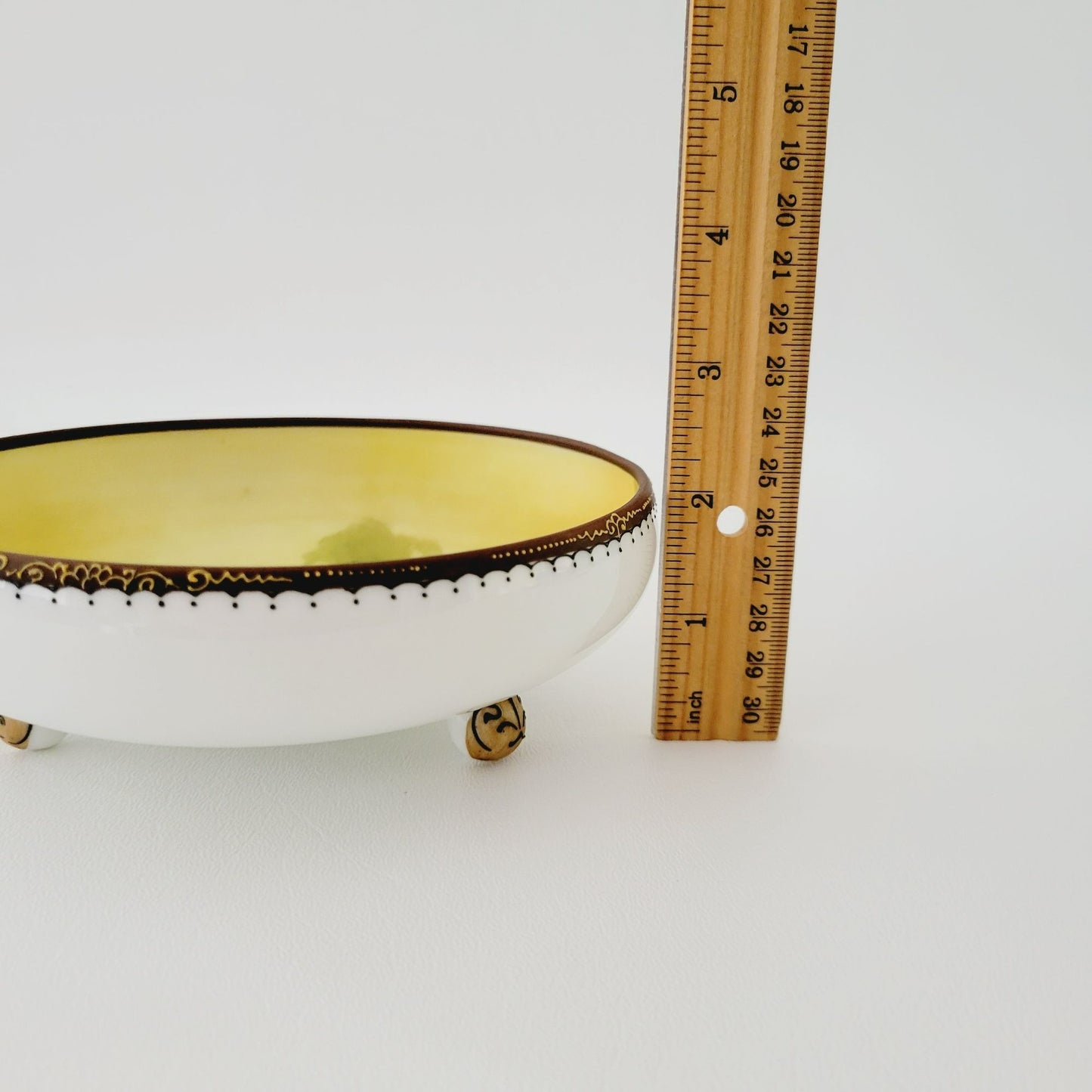 Antique Nippon Hand Painted Cottage on Lake Footed Bowl, c.1911-1921, Japanese Pottery Art