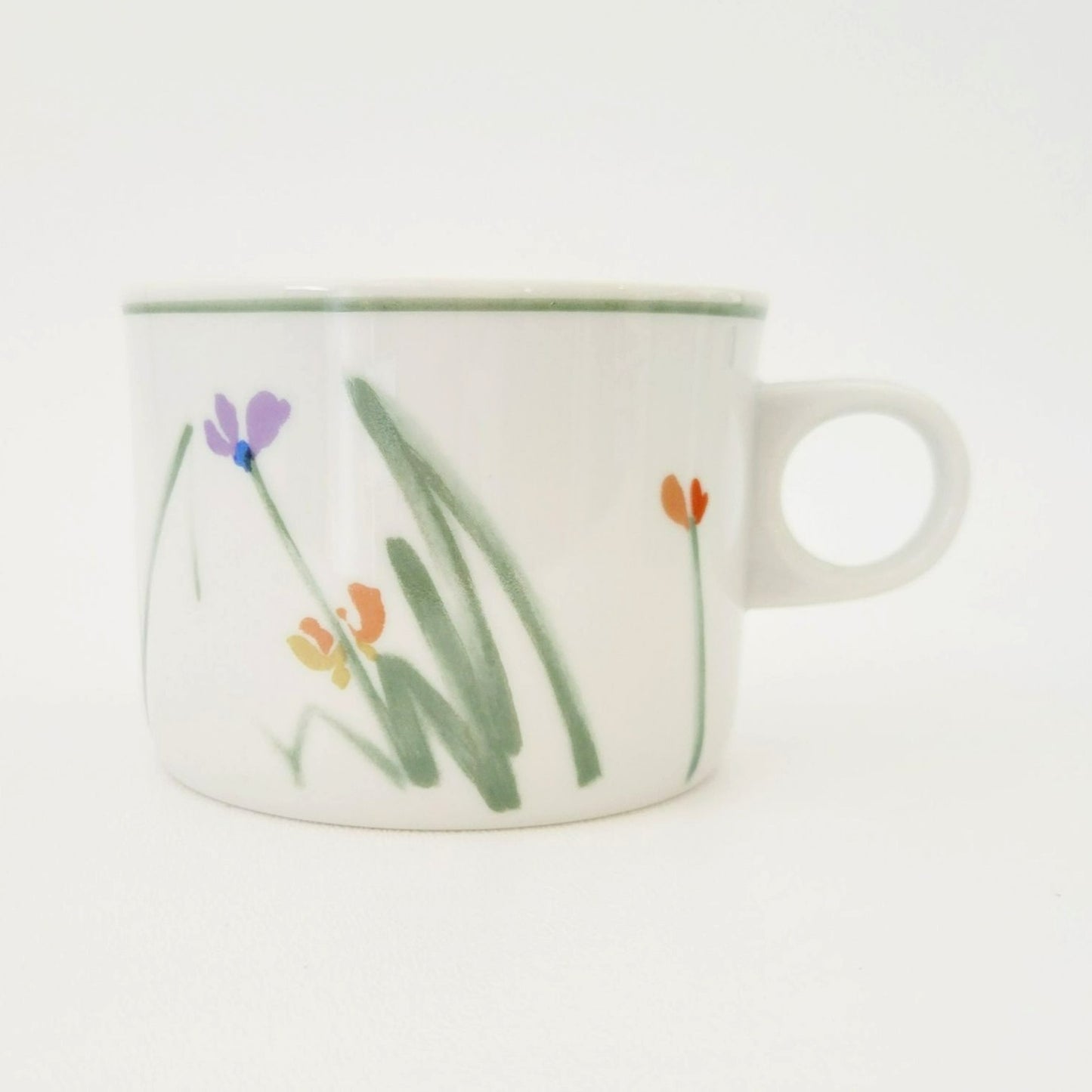 Mikasa Metro Sketch Book Cup Set, Long Stem Wild Flowers, c.1980s Japan