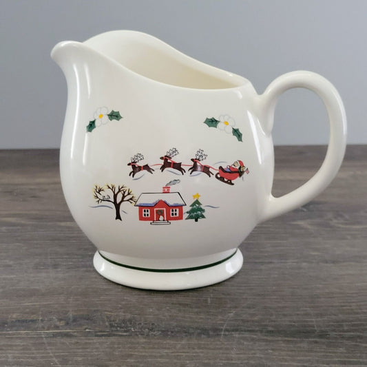 Pfaltzgraff Snow Village Gravy Boat Pitcher, USA c.1990s
